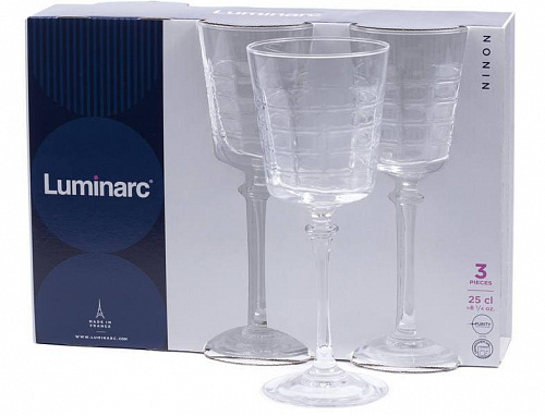 Набор фужеров (бокалов) для вина НИНОН 250 мл / 3шт Luminarc N4144 