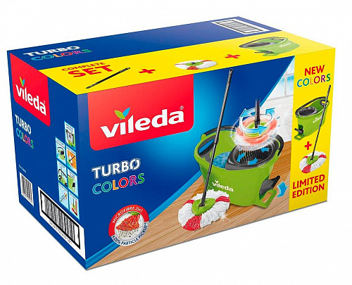 Набор для уборки (швабра + ведро с педальным отжимом) зеленый Vileda 158692 Turbo Colors
