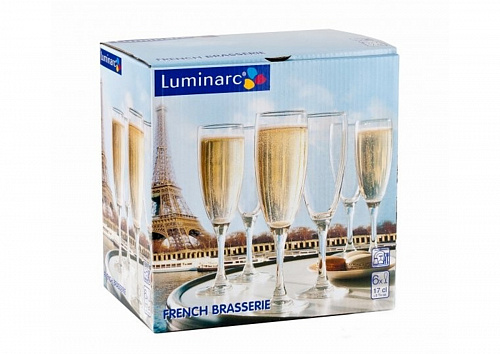 Набор бокалов для шампанского 6 шт 170 мл Luminarc H9452 G4836 39251 ФРАНЦУЗСКИЙ РЕСТОРАНЧИК