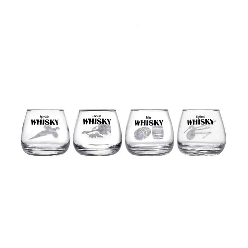 Набор стаканов для виски 4 шт / 300 мл низкие Регионы Шотландии Luminarc Q3171 Регионы Шотландии