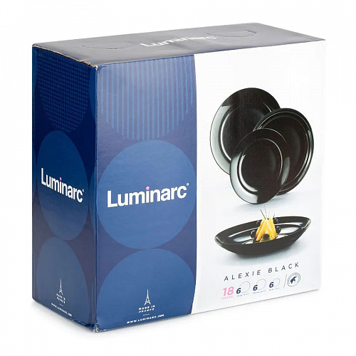 Столовый набор 18 предметов Luminarc P9151 Алекси черная