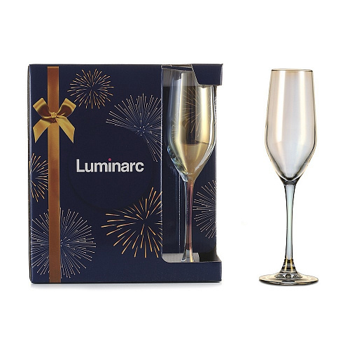 Набор бокалов для шампанского Золотистый хамелеон 160 мл, 3 шт Luminarc P2475 Celeste