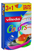 Губка деликатных поверхностей 3+1шт Vileda 149470 Colors