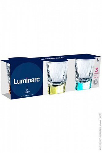 Набор стаканов с цветным дном 300 мл 3 шт Luminarc P6171 Icy
