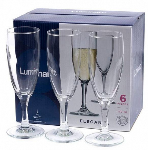 Набор фужеров для шампанского 170 мл 6 шт Luminarc P2505 Elegance