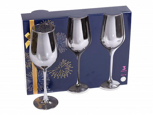 Набор бокалов для вина Сияющий графит 350 мл, 3 шт Luminarc P8275 Celeste