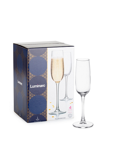 Набор бокалов для шампанского 4 шт / 175 мл Luminarc N5328 Алегресс