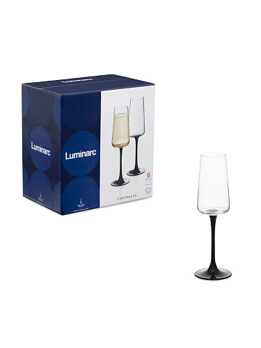 Набор бокалов для шампанского 6 шт / 200 мл Luminarc P8923 Контрасто