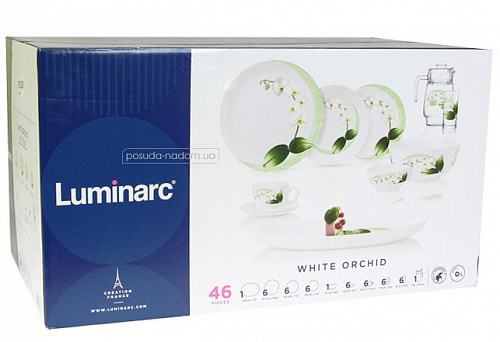 Столовый набор 46 предметов Luminarc P3308 White Orchid