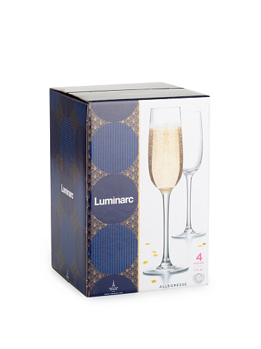 Набор бокалов для шампанского 4 шт / 175 мл Luminarc N5328 Алегресс