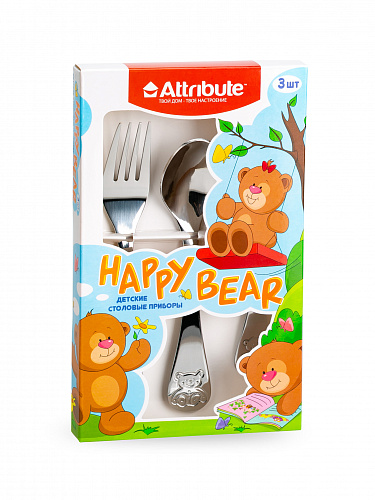 Набор детских столовых приборов HAPPY BEAR 3 предмета Attribute ACB603 