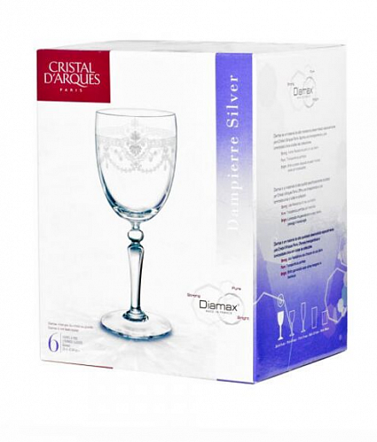 Набор бокалов для вина ДАМПЬЕР СИЛЬВЕР 6 шт 260 мл Cristal D Arques H7939 