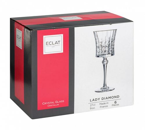 Набор бокалов для вина ЛЕДИ ДАЙМОНД 270 мл 6 шт Eclat Cristal D'Arques L9743 