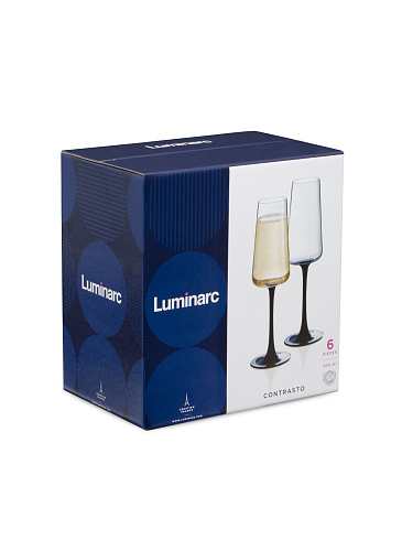 Набор бокалов для шампанского 6 шт / 200 мл Luminarc P8923 Контрасто