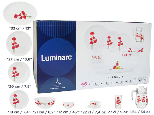 Набор столовый 46 предметов Luminarc P6103 Diwali Hypnosis