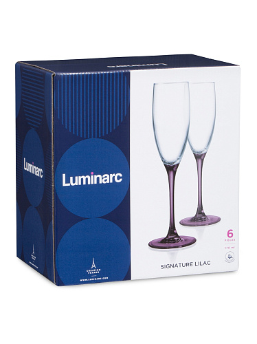 Набор бокалов для шампанского 6 шт / 170 мл Luminarc O0152 Эталон Лилак