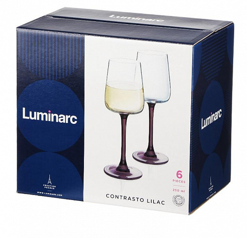 Набор бокалов для шампанского КОНТРАСТО лилак 200 мл / 6 шт Luminarc P9604L 